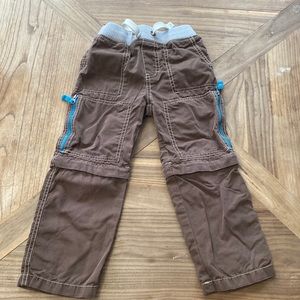 Mini Boden Techno zip off chocolate brown pants 4